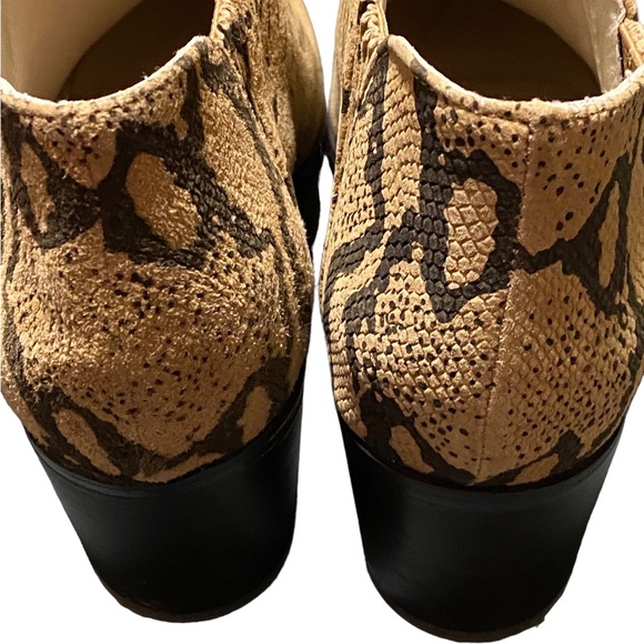 Revel Block Heel Snake Print Leather Booties - Picture 8 of 13
